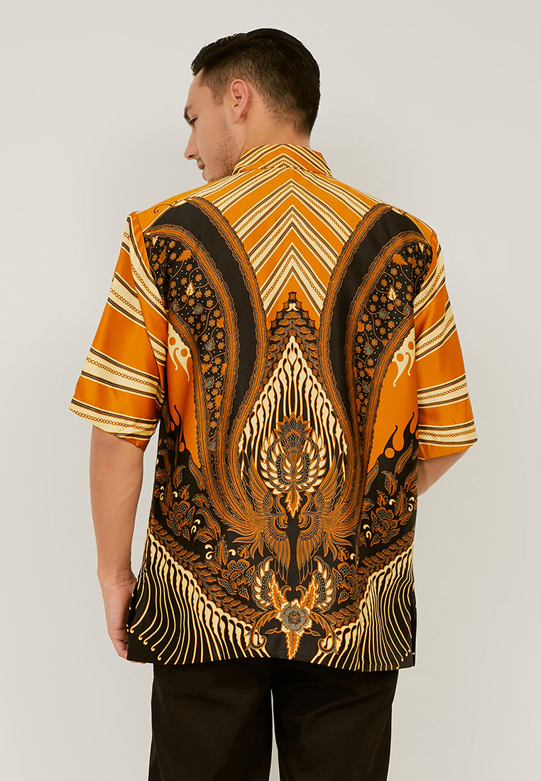 Woffi Man Batik Jerash Silk Print Hitam