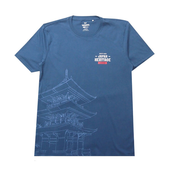 Woffi Man Kaos Pria - Reg Japan Heritage Pagoda T-Shirt Navy