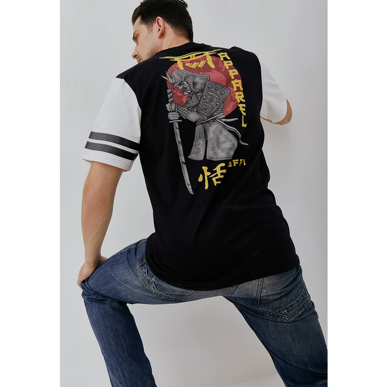 Woffi Man Kaos Pria - Reg Samurai T-Shirt Black