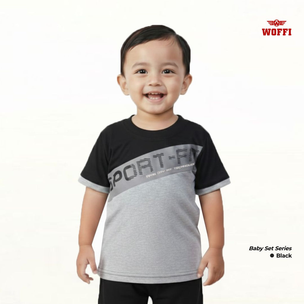 Woffi Setelan Baju Bayi + Celana Bayi - Sporty Baby Set Kaos