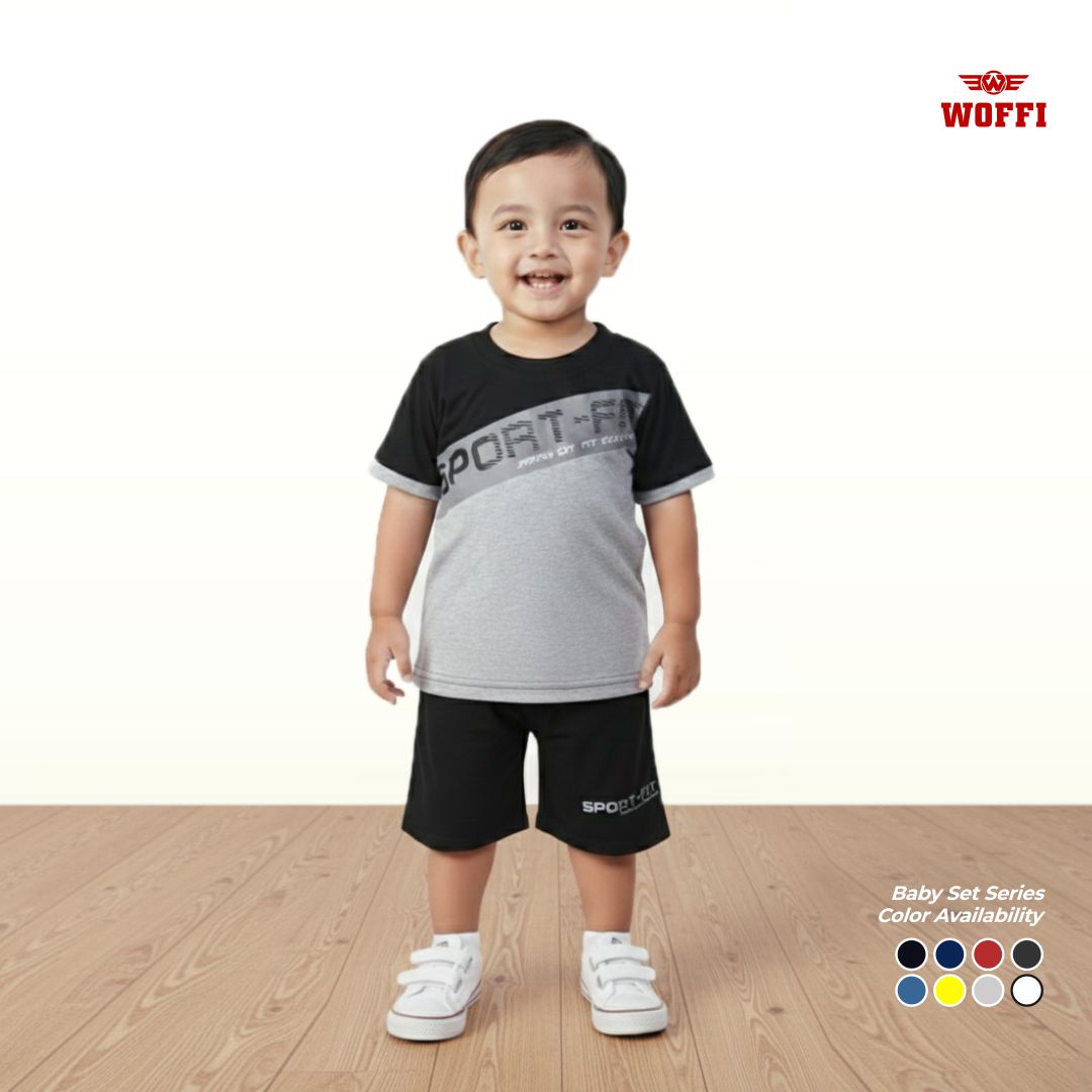 Woffi Setelan Baju Bayi + Celana Bayi - Sporty Baby Set Kaos