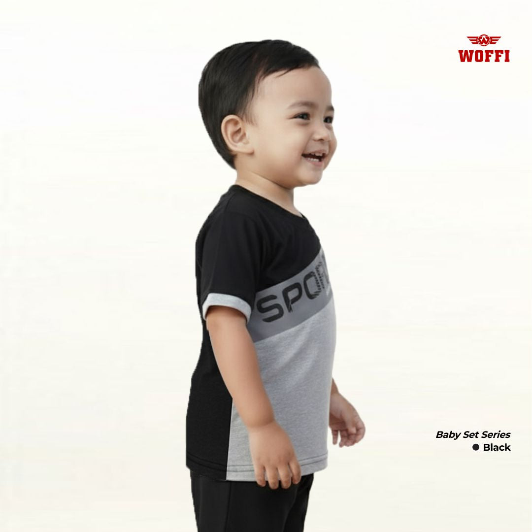 Woffi Setelan Baju Bayi + Celana Bayi - Sporty Baby Set Kaos