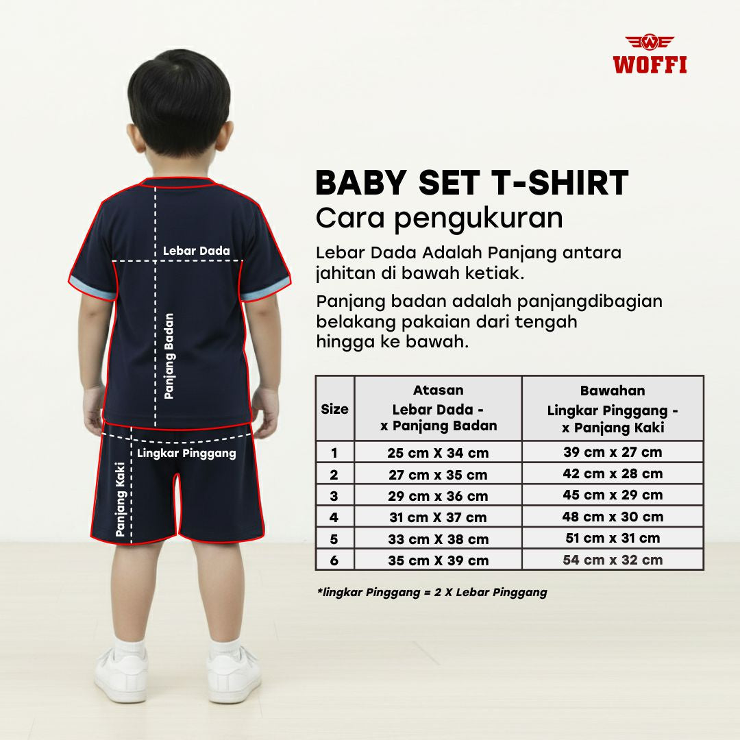 Woffi Setelan Baju Bayi + Celana Bayi - Sporty Baby Set Kaos