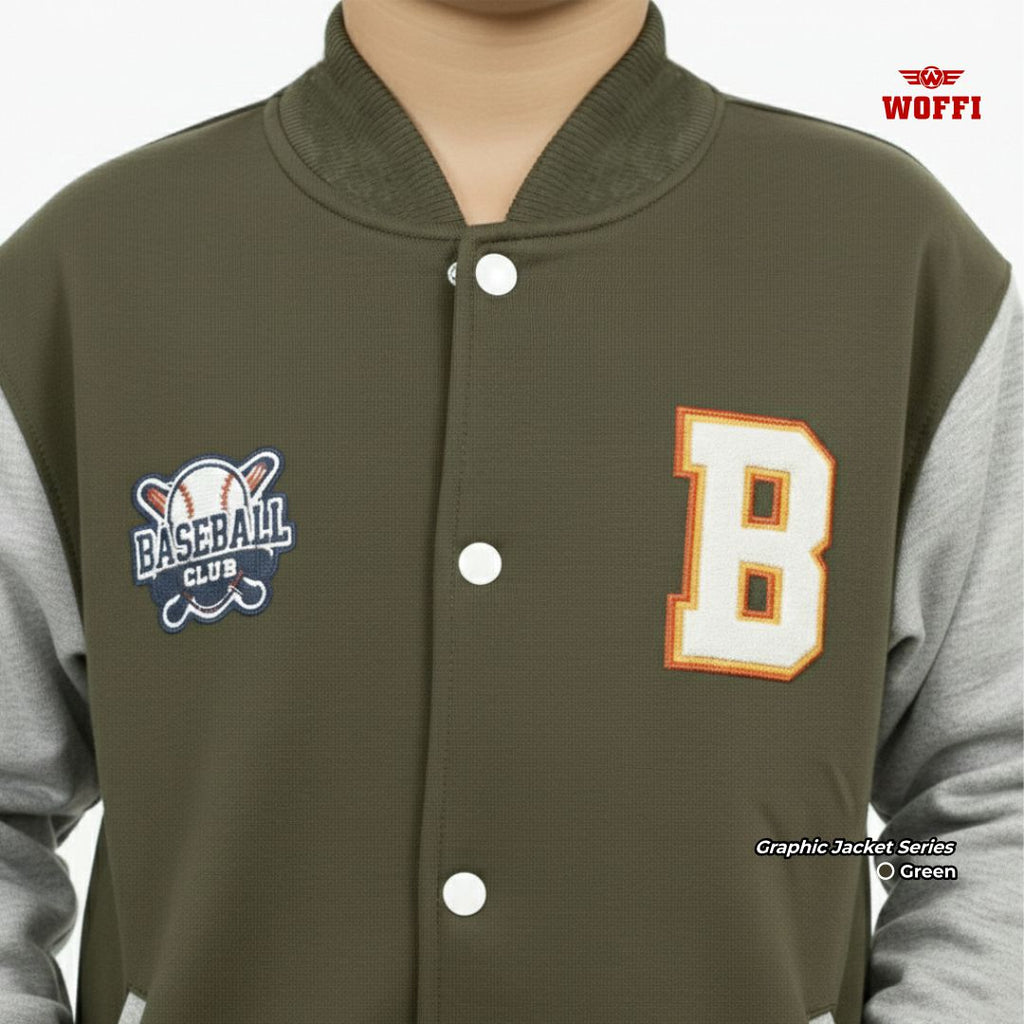 Woffi Jaket Anak Bordir Bulu Handuk Timbul