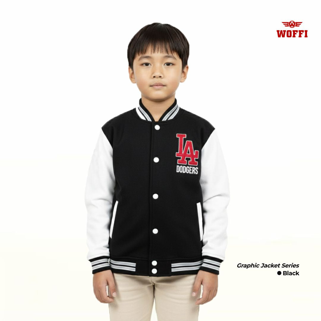 Woffi Jaket Anak Bordir Bulu Handuk Timbul