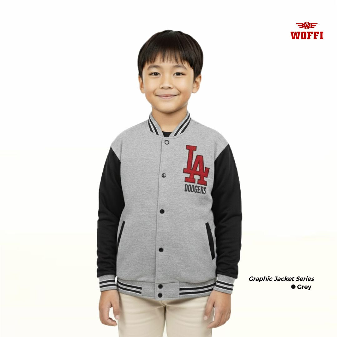 Woffi Jaket Anak Bordir Bulu Handuk Timbul