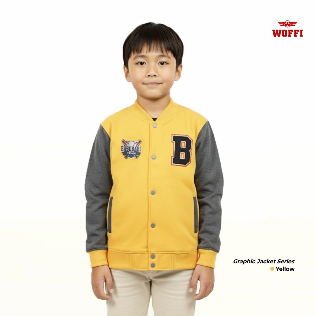 Woffi Jaket Anak Bordir Bulu Handuk Timbul