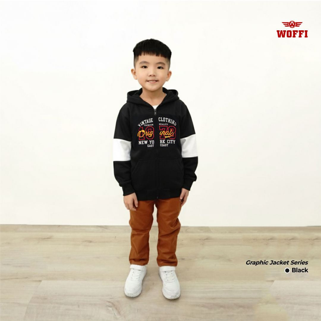 Woffi Jaket Anak Sablon