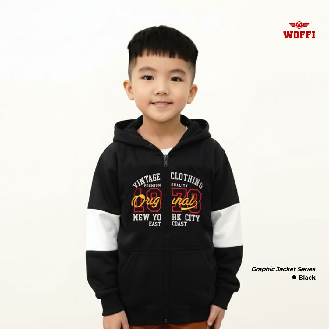 Woffi Jaket Anak Sablon