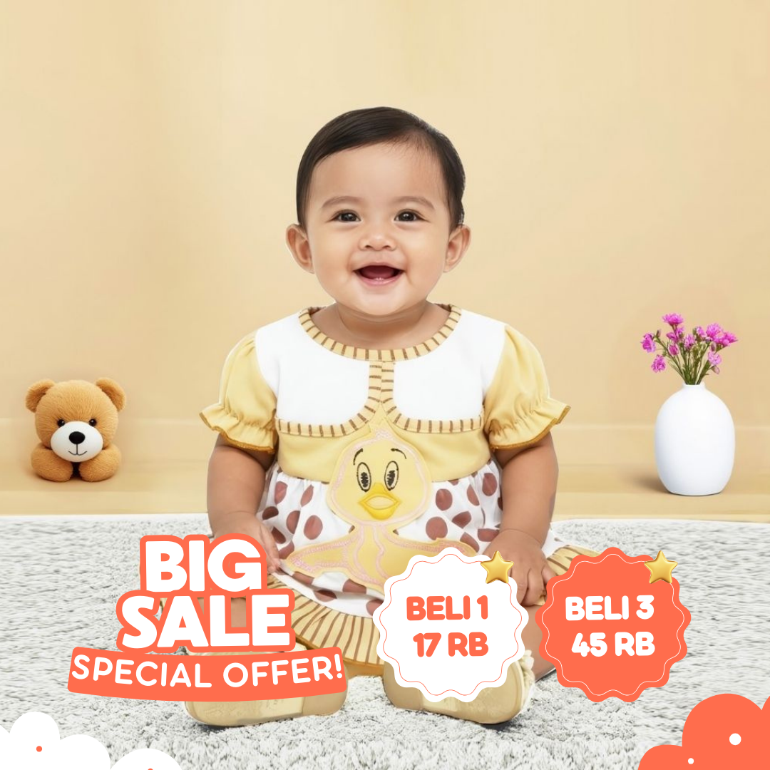 Woffi Setelan Baju Bayi + Celana Bayi - Big Polkadot & Stripes Series