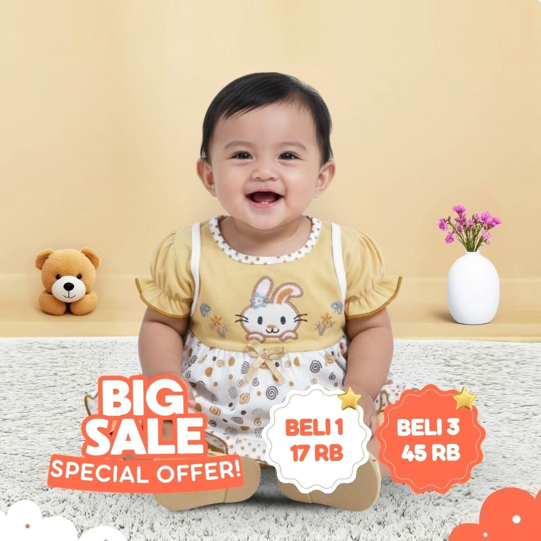 Woffi Setelan Baju Bayi + Celana Bayi - Small Polkadot & Spiral Series