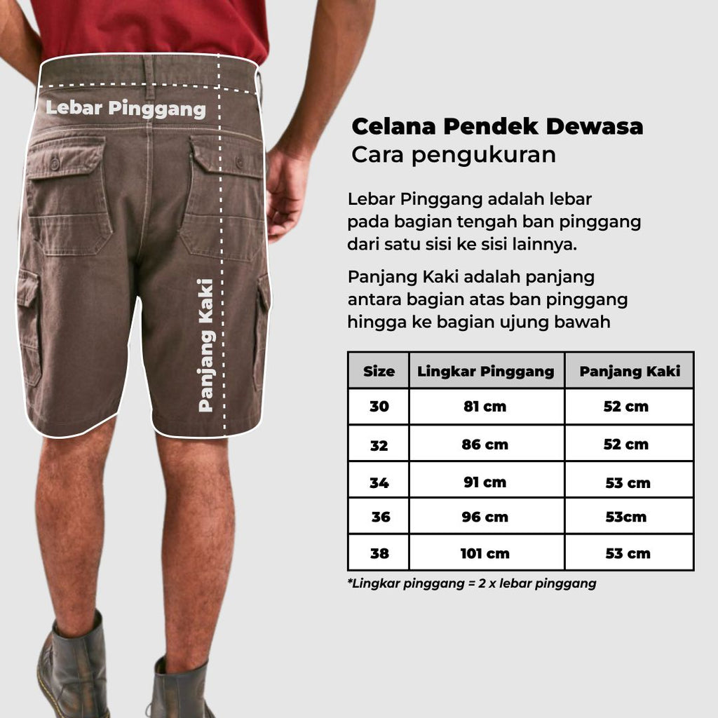 Woffi Man Celana Pendek - Brayden Basic Chinos Cargo