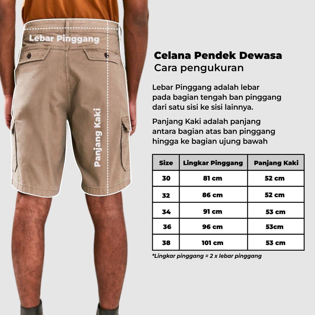 Woffi Man Celana Pendek - Aiden Basic Chinos Cargo