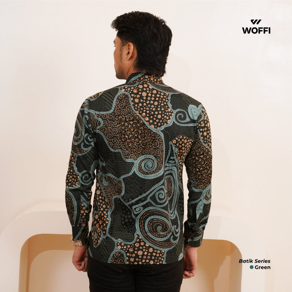 Woffi Man Kemeja Batik - Chaka Regular Fit Cotton Long Print