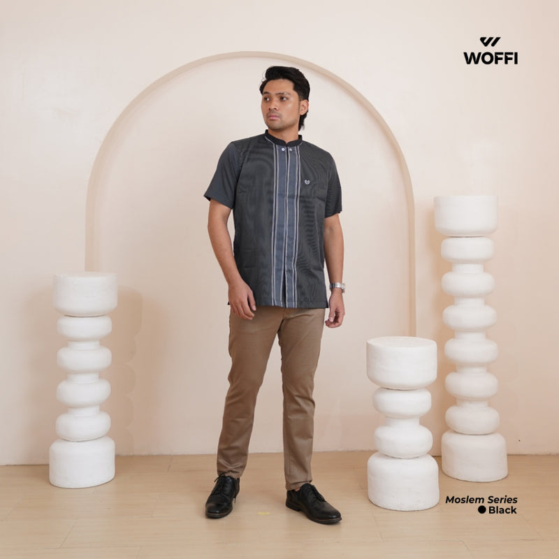 Woffi Man Baju Koko Pria - Ibad Cotton Moslem Shirt