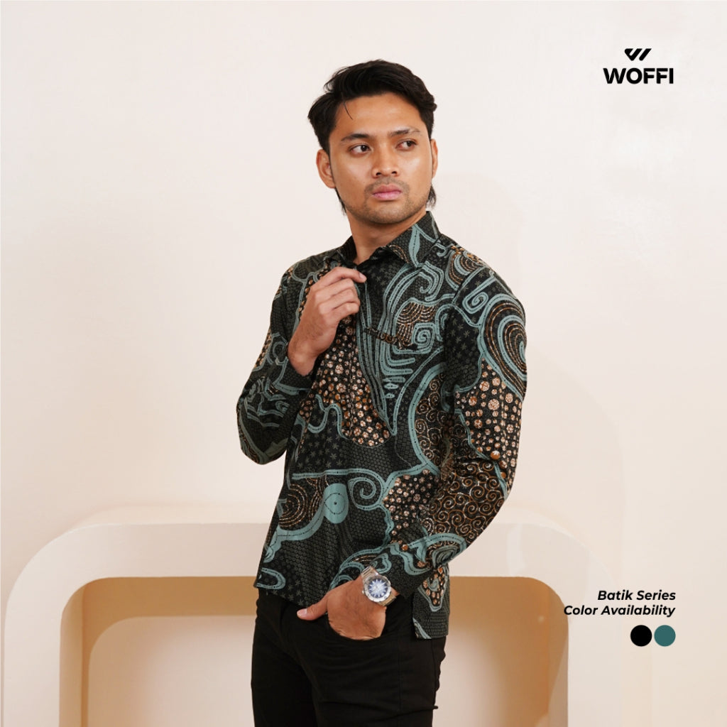 Woffi Man Kemeja Batik - Chaka Regular Fit Cotton Long Print