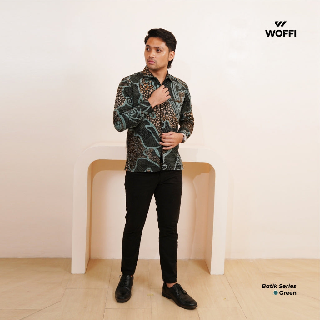 Woffi Man Kemeja Batik - Chaka Regular Fit Cotton Long Print