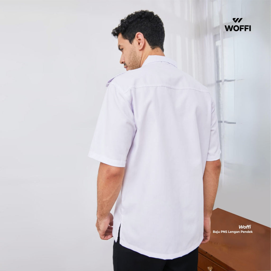 Woffi Man Kemeja - Seragam Putih PDH PNS ASN Lengan Pendek