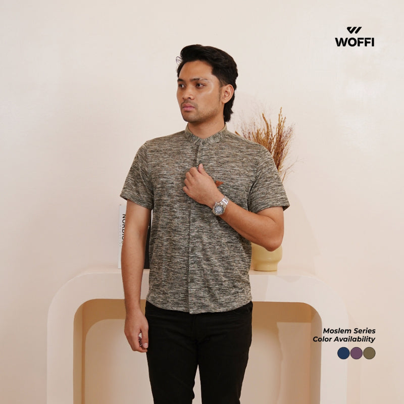 Woffi Man Baju Koko Pria - Hassan Cotton Moslem Shirt