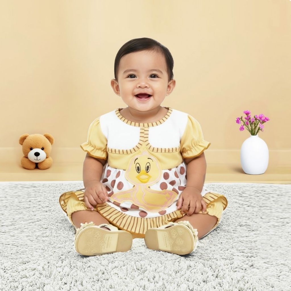 Woffi Setelan Baju Bayi + Celana Bayi - Big Polkadot & Stripes Series