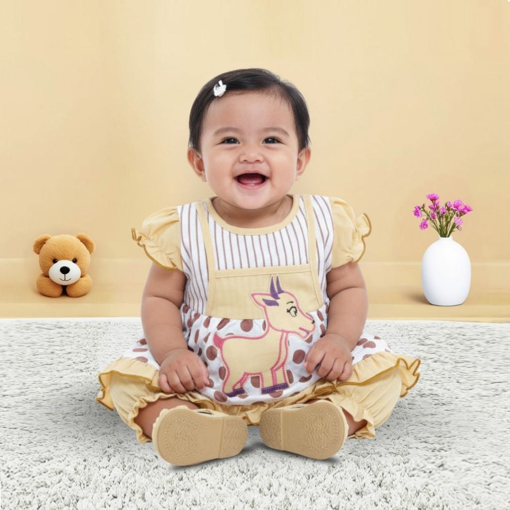 Woffi Setelan Baju Bayi + Celana Bayi - Big Polkadot & Stripes Series