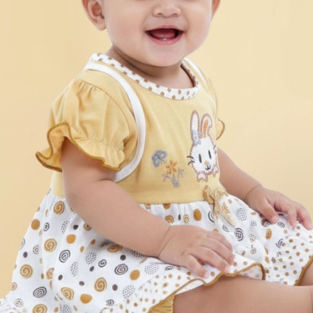 Woffi Setelan Baju Bayi + Celana Bayi - Small Polkadot & Spiral Series