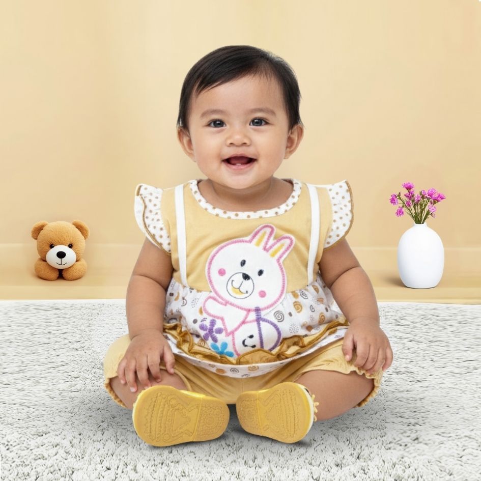 Woffi Setelan Baju Bayi + Celana Bayi - Small Polkadot & Spiral Series