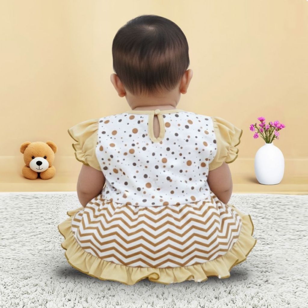 Woffi Setelan Baju Bayi + Celana Bayi - Small Polkadot & Stripes Wavy Series
