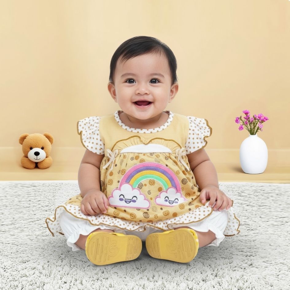 Woffi Setelan Baju Bayi + Celana Bayi - Small Polkadot & Spiral Series