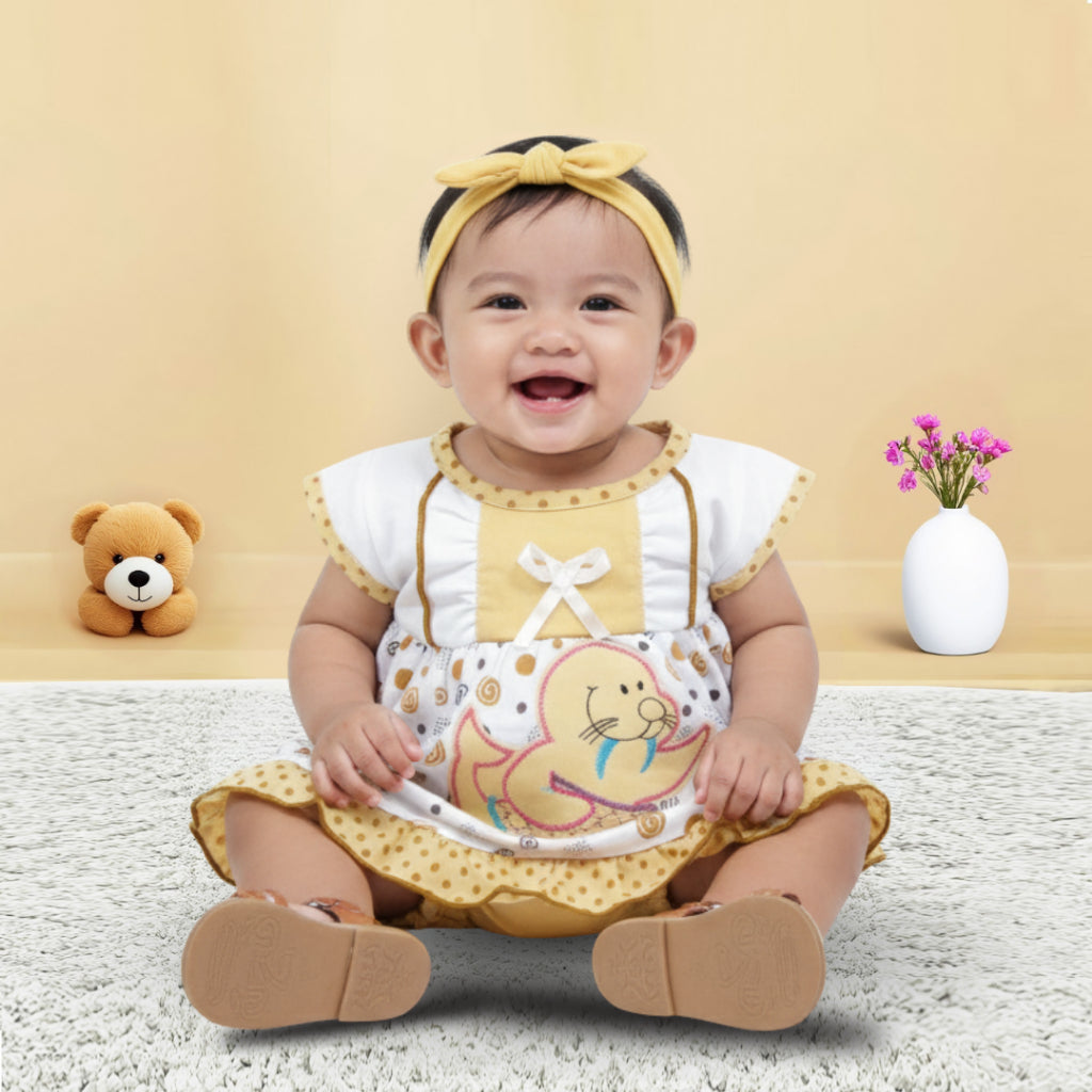 Woffi Setelan Baju Bayi + Celana Bayi - Small Polkadot & Spiral Series
