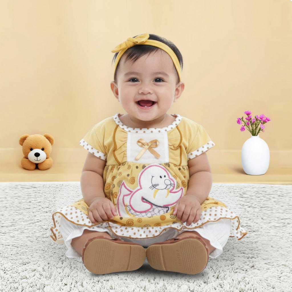 Woffi Setelan Baju Bayi + Celana Bayi - Small Polkadot & Spiral Series