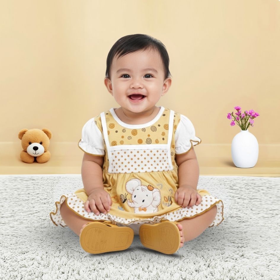 Woffi Setelan Baju Bayi + Celana Bayi - Small Polkadot & Spiral Series