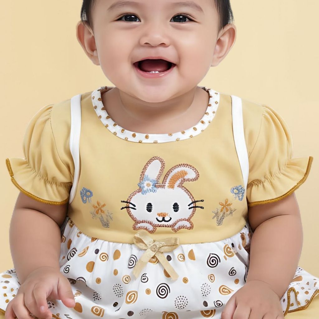 Woffi Setelan Baju Bayi + Celana Bayi - Small Polkadot & Spiral Series