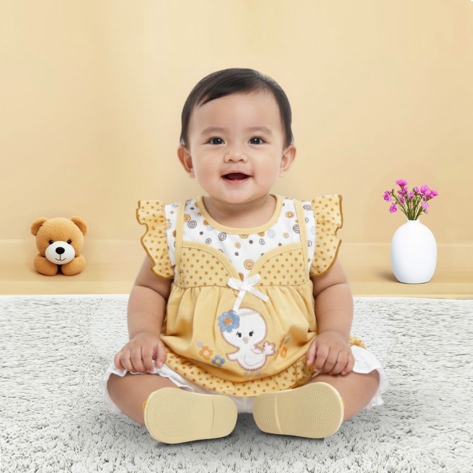 Woffi Setelan Baju Bayi + Celana Bayi - Small Polkadot & Spiral Series
