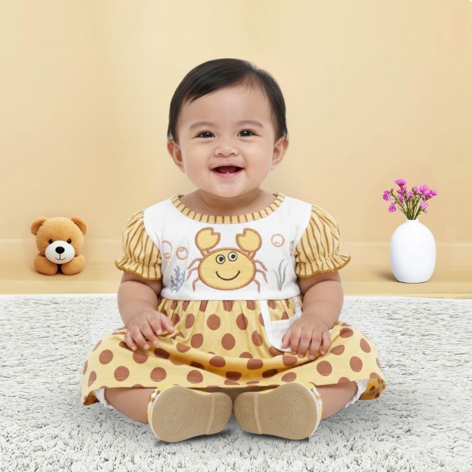Woffi Setelan Baju Bayi + Celana Bayi - Big Polkadot & Stripes Series