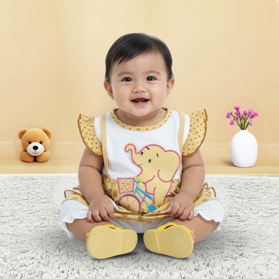 Woffi Setelan Baju Bayi + Celana Bayi - Small Polkadot & Spiral Series