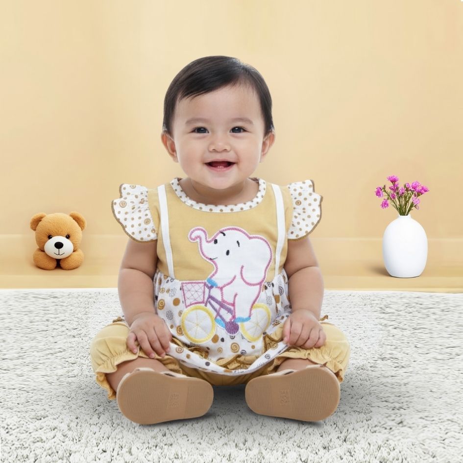 Woffi Setelan Baju Bayi + Celana Bayi - Small Polkadot & Spiral Series
