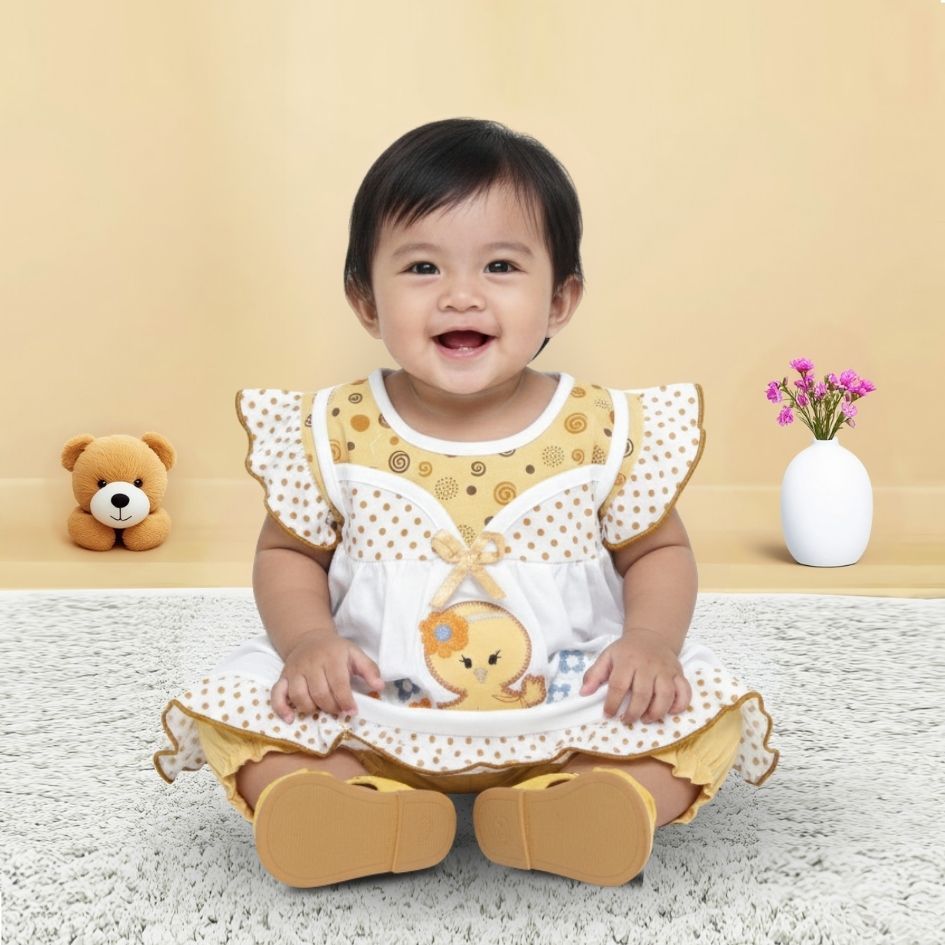Woffi Setelan Baju Bayi + Celana Bayi - Small Polkadot & Spiral Series