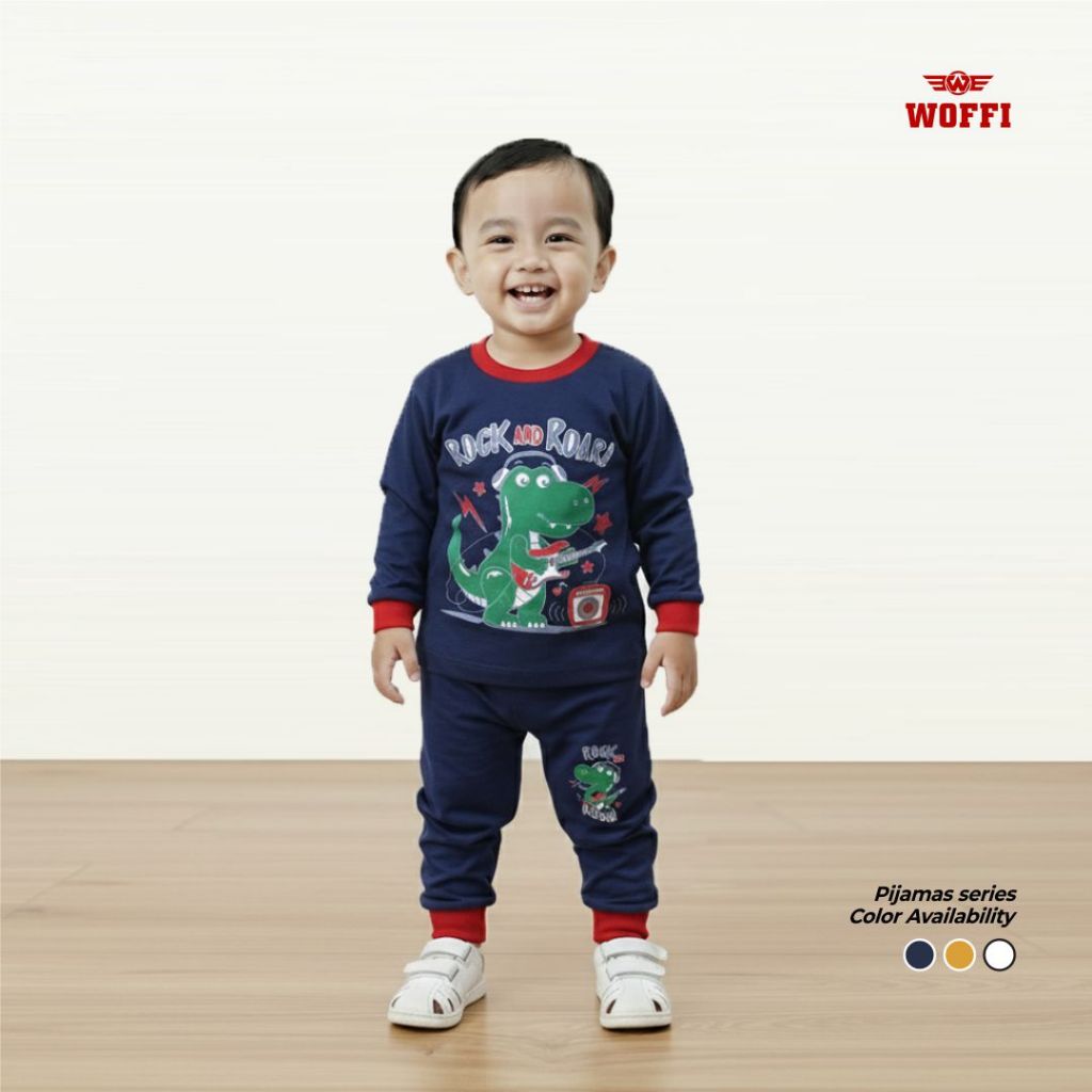 Woffi Setelan Piyama Anak Karakter Lucu Lengan Panjang