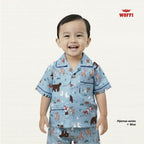 Woffi Setelan Piyama Anak Karakter Lucu Lengan Pendek