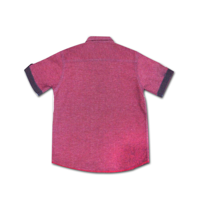 Woffi Authentic Chambray Cotton Shirt Merah