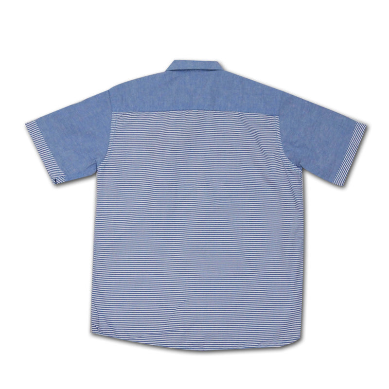 Woffi Active Stripes Cotton Shirt Biru