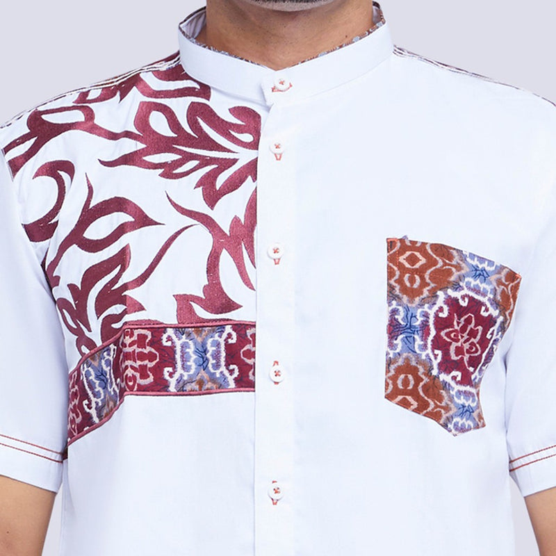 AL-AROFI Baju Koko Pria - Dhaid Cotton Moslem Shirt Brown