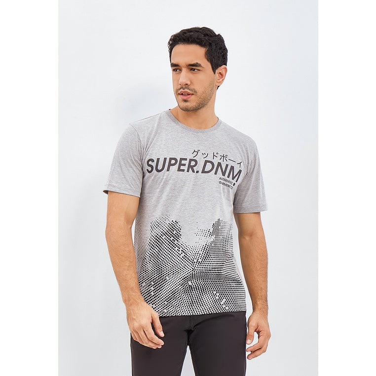 Woffi Man Kaos Pria - Super Denim T-Shirt Grey