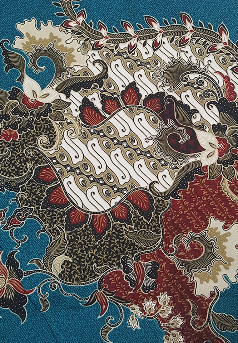 Woffi Man Batik Idhna Silk Print Biru