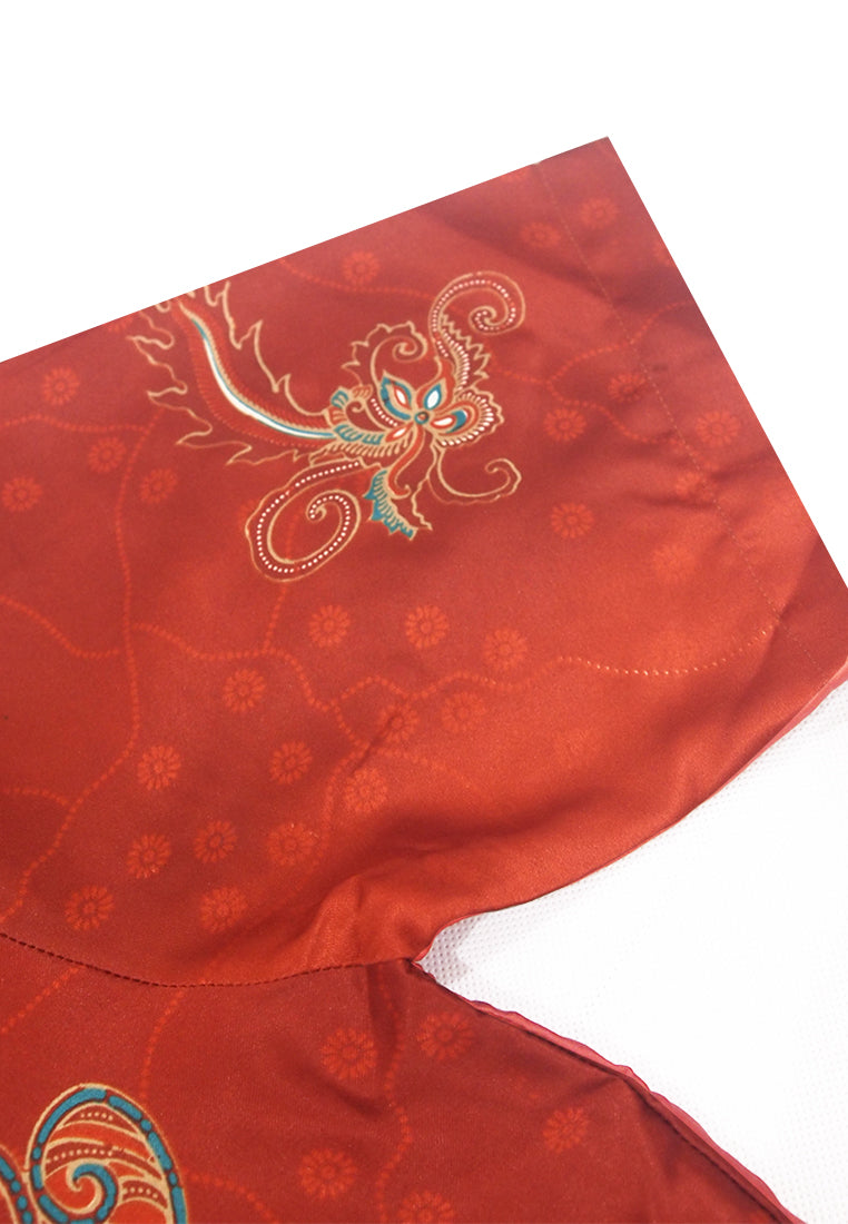 Woffi Man Batik Halhul Silk Print Coklat