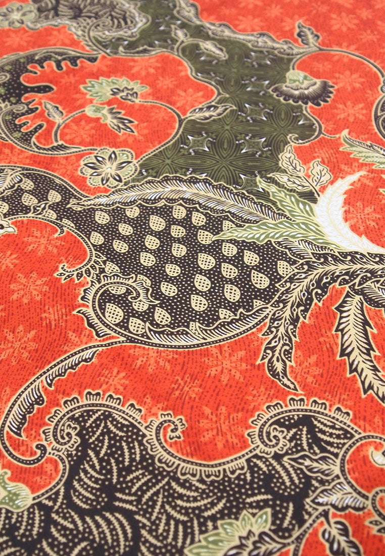Woffi Man Batik Thanjavur Silk Print Orange