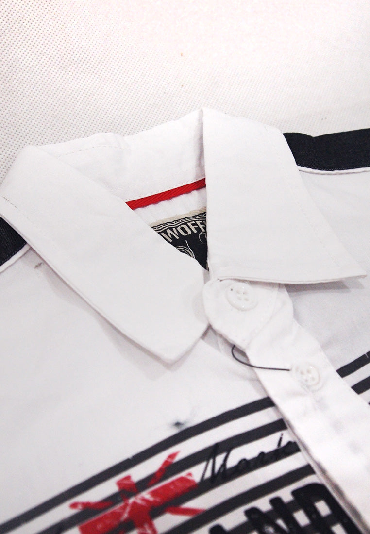 Woffi England Street Wear Cotton Shirt Putih