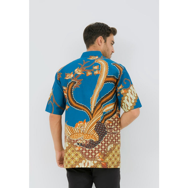 Woffi Man Kemeja Batik - Elbistan Cotton Print Blue