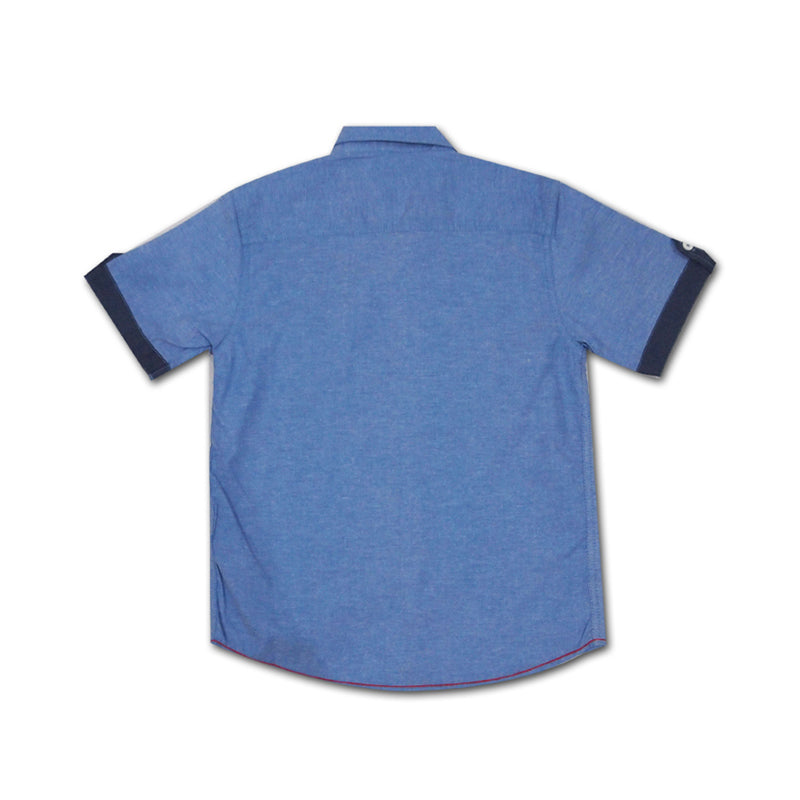 Woffi Authentic Chambray Cotton Shirt Biru